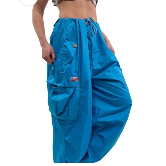 UFO Other - Vintage UFO Bubble Pants Blue Parachute Cargo Hip Hop Streetwear Y2K men’s Sz S